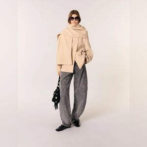 Maje double faced coat with scarf